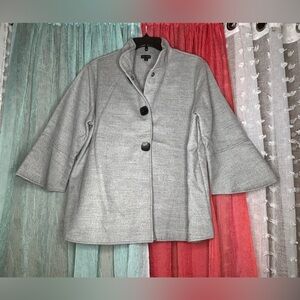 Coco + Carmen Gray Pea Coat with Black Buttons